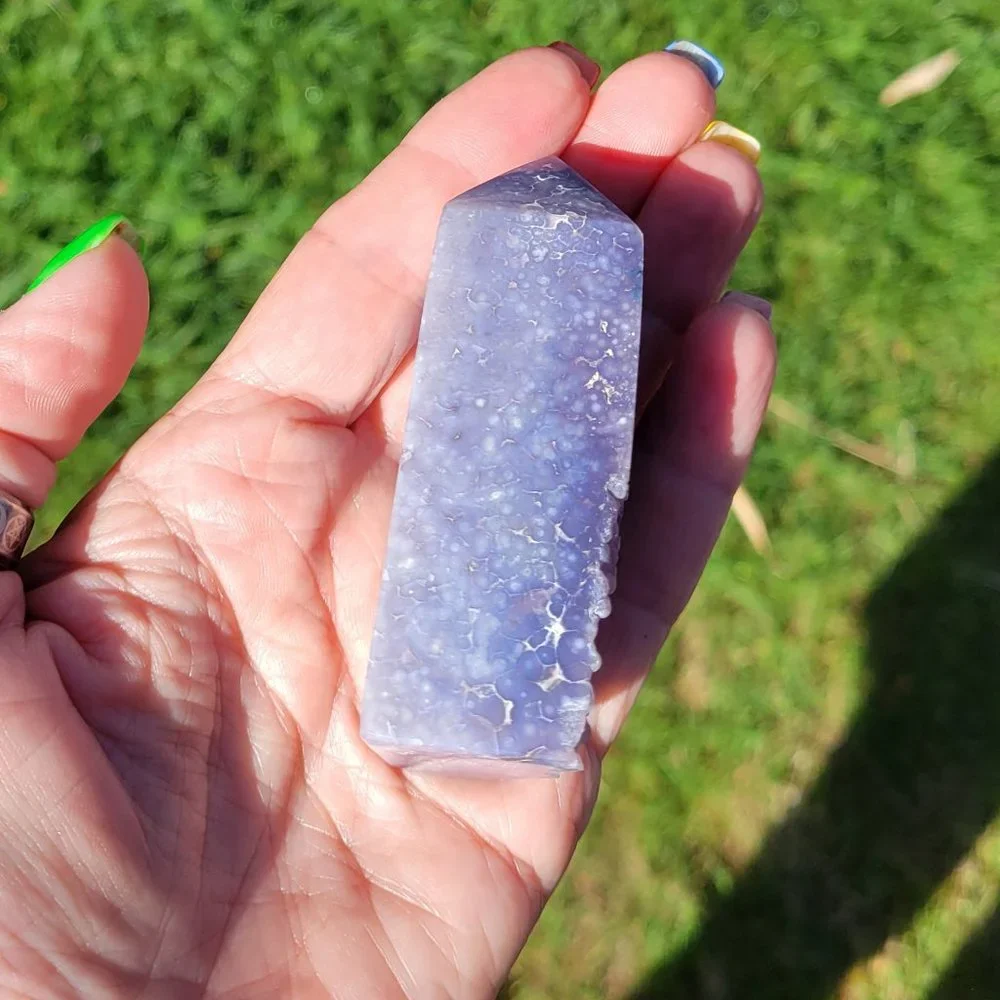 Grape Agate Botryoidal Chalcedony Gemstone Tower